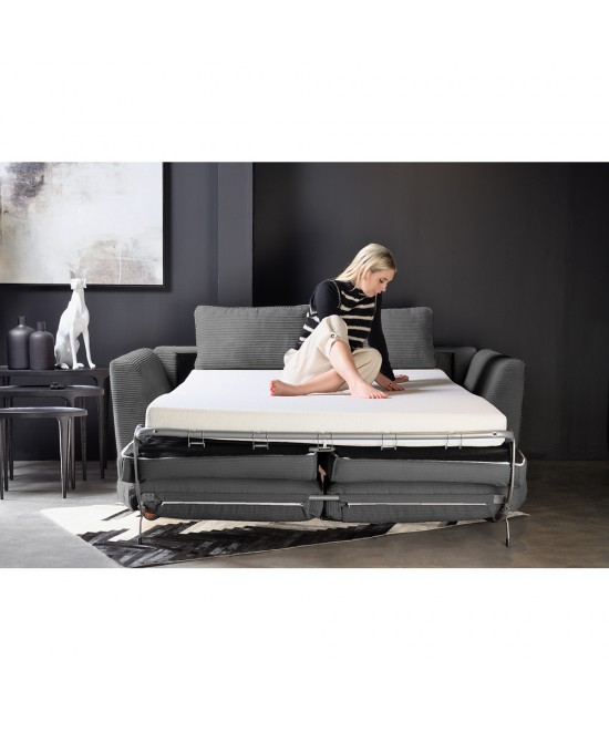 COCOON ΚΑΝΑΠΕΣ ΚΡΕΒΑΤΙ 3ΘΕΣΙΟΣ ΓΚΡΙ 208x94xH92cm