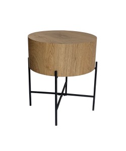 MADERA SIDE TABLE ΦΥΣΙΚΟ ΜΑΥΡΟ 45x45xH45cm