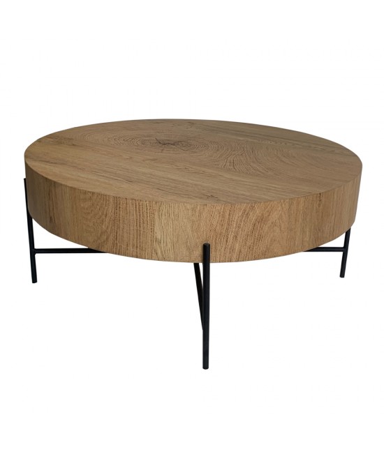 MADERA COFFEE TABLE ΦΥΣΙΚΟ ΜΑΥΡΟ 80x80xH36cm