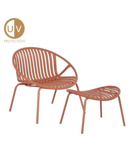 NADIN ΠΟΛΥΘΡΟΝΑ SET 2ΤΕΜ TERRACOTTA 79,5x70xH74cm