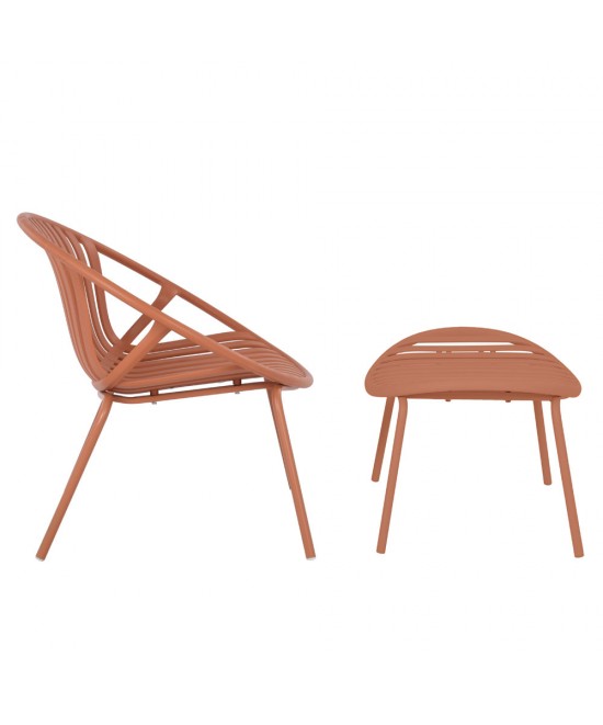 NADIN ΠΟΛΥΘΡΟΝΑ SET 2ΤΕΜ TERRACOTTA 79,5x70xH74cm