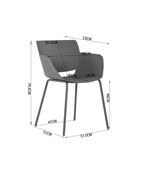 SEDIA ΠΟΛΥΘΡΟΝΑ MADDER BROWN 58x52xH79,5cm