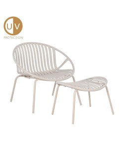 NADIN ΠΟΛΥΘΡΟΝΑ SET 2ΤΕΜ OFF WHITE 79,5x70xH74cm