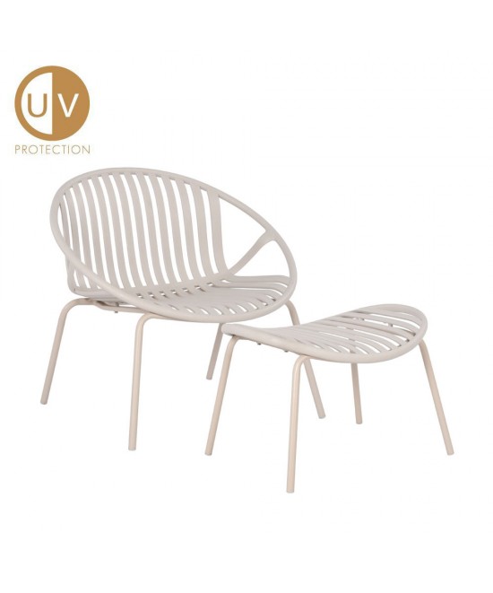 NADIN ΠΟΛΥΘΡΟΝΑ SET 2ΤΕΜ OFF WHITE 79,5x70xH74cm