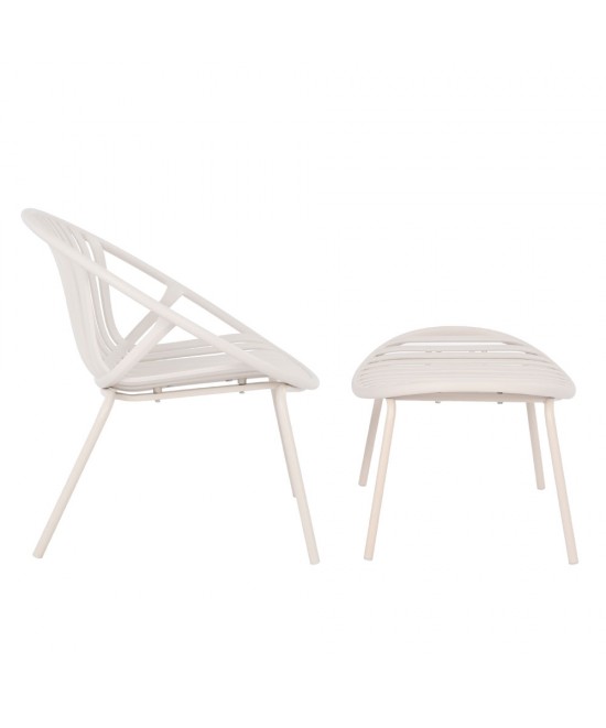 NADIN ΠΟΛΥΘΡΟΝΑ SET 2ΤΕΜ OFF WHITE 79,5x70xH74cm