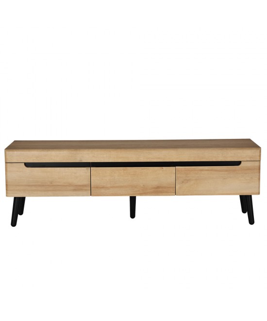 GRIF TV STAND ΦΥΣΙΚΟ ΜΑΥΡΟ 160x40xH50cm