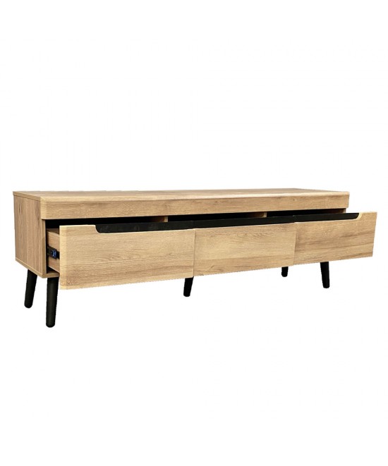 GRIF TV STAND ΦΥΣΙΚΟ ΜΑΥΡΟ 160x40xH50cm