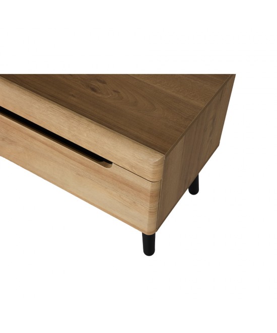 GRIF TV STAND ΦΥΣΙΚΟ ΜΑΥΡΟ 160x40xH50cm