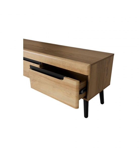 GRIF TV STAND ΦΥΣΙΚΟ ΜΑΥΡΟ 160x40xH50cm