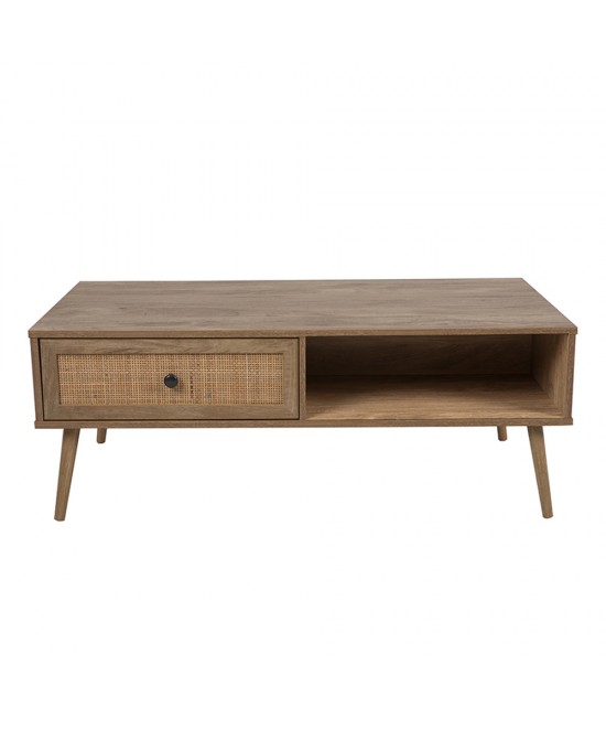 AMMOS COFFEE TABLE 1ΣΥΡΤΑΡΙ ΦΥΣΙΚΟ ΜΕ RATTAN 110x59xH41,4cm