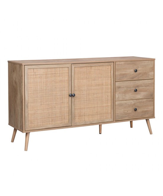 AMMOS ΜΠΟΥΦΕΣ 3ΣΥΡΤΑΡΙΑ ΦΥΣΙΚΟ ΜΕ RATTAN 150x39xH79cm AMMOS ΜΠΟΥΦΕΣ 3ΣΥΡΤΑΡΙΑ ΦΥΣΙΚΟ ΜΕ RATTAN 150x39xH79cm