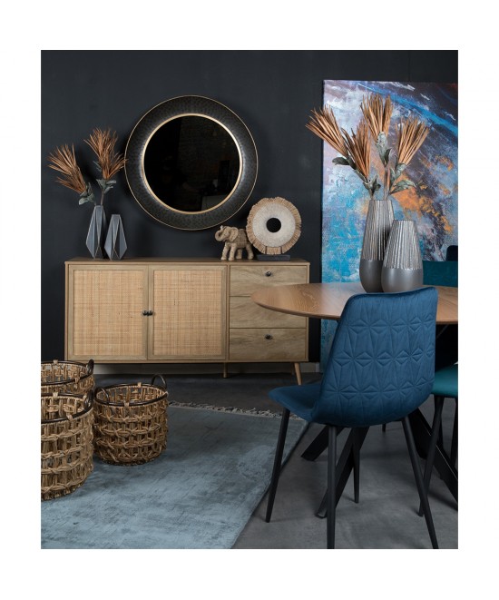 AMMOS ΜΠΟΥΦΕΣ 3ΣΥΡΤΑΡΙΑ ΦΥΣΙΚΟ ΜΕ RATTAN 150x39xH79cm AMMOS ΜΠΟΥΦΕΣ 3ΣΥΡΤΑΡΙΑ ΦΥΣΙΚΟ ΜΕ RATTAN 150x39xH79cm