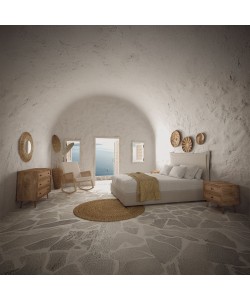AMMOS ΚΟΜΟΔΙΝΟ 2ΣΥΡΤΑΡΙΑ ΦΥΣΙΚΟ ΜΕ RATTAN 50x39xH54,8cm