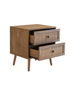 AMMOS ΚΟΜΟΔΙΝΟ 2ΣΥΡΤΑΡΙΑ ΦΥΣΙΚΟ ΜΕ RATTAN 50x39xH54,8cm