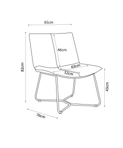 ATTENDRE ΚΑΡΕΚΛΑ ΕΠΙΣΚΕΠΤΗ ΜΑΥΡΟ 65x76xH82cm