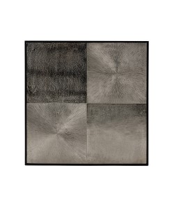 HADSTON COFFEE TABLE ΑΣΗΜΙ ΜΑΥΡΟ 80x80xH40cm