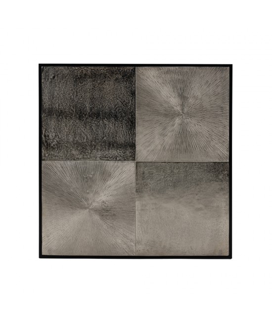 HADSTON COFFEE TABLE ΑΣΗΜΙ ΜΑΥΡΟ 80x80xH40cm