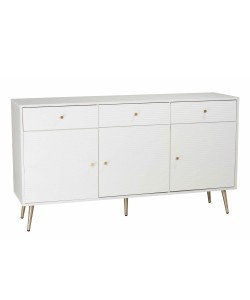 ZIZEL ΜΠΟΥΦΕΣ 3ΠΟΡΤΕΣ 3ΣΥΡΤΑΡΙΑ ΛΕΥΚΟ ΜΕ PATTERN ΧΡΥΣΟ 150x40xH80cm