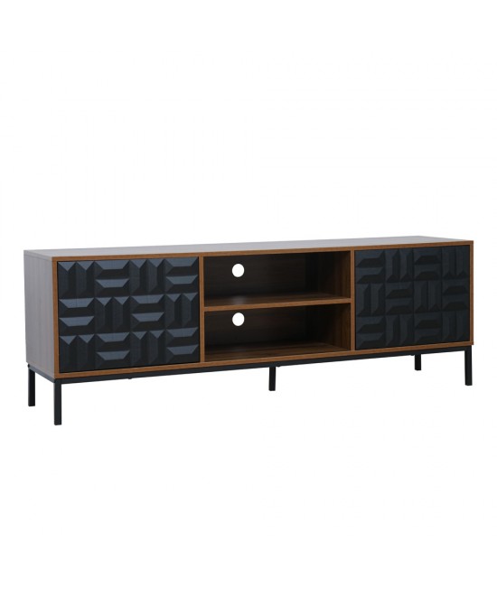 ZUMA TV STAND ΚΑΡΥΔΙ ΜΑΥΡΟ 160x40xH54,5cm