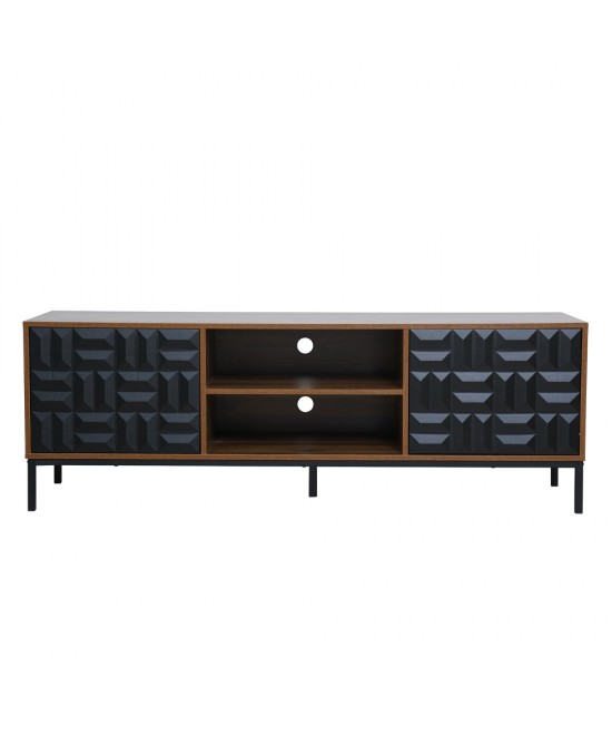 ZUMA TV STAND ΚΑΡΥΔΙ ΜΑΥΡΟ 160x40xH54,5cm