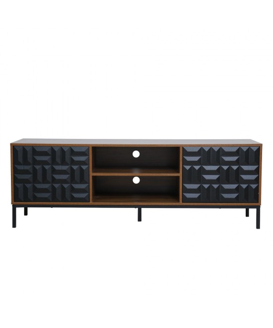 ZUMA TV STAND ΚΑΡΥΔΙ ΜΑΥΡΟ 160x40xH54,5cm