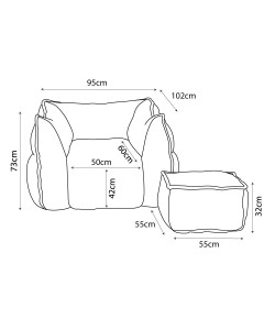 SPONGE ΠΟΛΥΘΡΟΝΑ SET BEIGE 95x102xH73cm