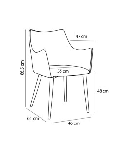 MALONE ΚΑΡΕΚΛΑ ΠΟΛΥΘΡΟΝΑ TABAC 46x61xH86,5cm
