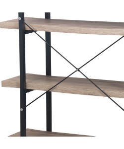 BRICK-URBAN ΒΙΒΛΙΟΘΗΚΗ ΦΥΣΙΚΟ ΜΑΥΡΟ 105x32xH140cm