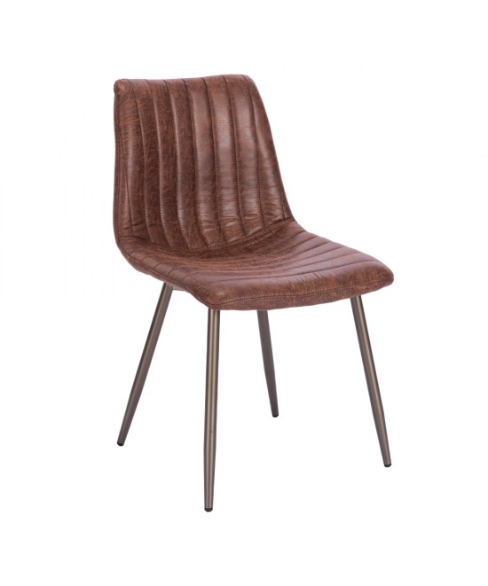 STRIPES ΚΑΡΕΚΛΑ ΚΑΦΕ GUNMETAL 48x56xH80cm STRIPES ΚΑΡΕΚΛΑ ΚΑΦΕ GUNMETAL 48x56xH80cm