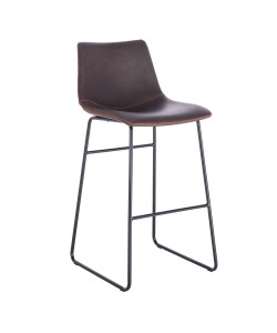 NUEVO XL ΣΚΑΜΠΩ BAR ΚΑΦΕ ANTIQUE WASHED ΜΑΥΡΟ 47x57xH100cm