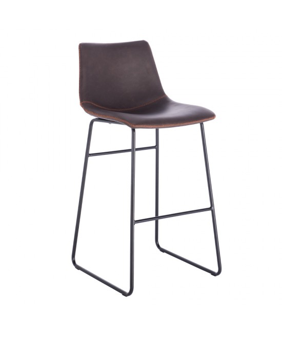 NUEVO XL ΣΚΑΜΠΩ BAR ΚΑΦΕ ANTIQUE WASHED ΜΑΥΡΟ 47x57xH100cm