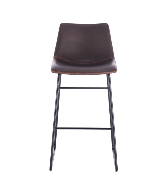 NUEVO XL ΣΚΑΜΠΩ BAR ΚΑΦΕ ANTIQUE WASHED ΜΑΥΡΟ 47x57xH100cm