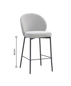 LUNE ΣΚΑΜΠΩ BAR ΓΚΡΙ 48x53,5x95,5