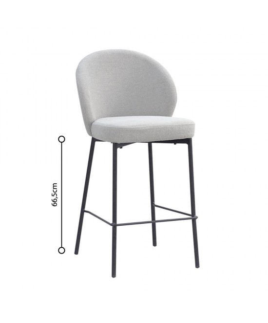 LUNE ΣΚΑΜΠΩ BAR ΓΚΡΙ 48x53,5x95,5