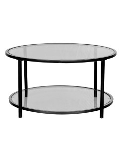MOON COFFEE TABLE ΔΙΑΦΑΝΟ ΜΑΥΡΟ 80x80xH42cm