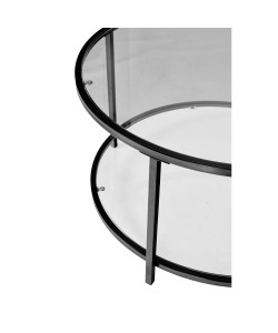 MOON COFFEE TABLE ΔΙΑΦΑΝΟ ΜΑΥΡΟ 80x80xH42cm
