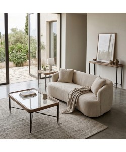 MARAIS COFFEE TABLE ΦΥΣΙΚΟ ΜΑΥΡΟ 122x71xH43,5cm