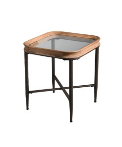 MARAIS SIDE TABLE ΦΥΣΙΚΟ ΜΑΥΡΟ 45x45xH51,5cm