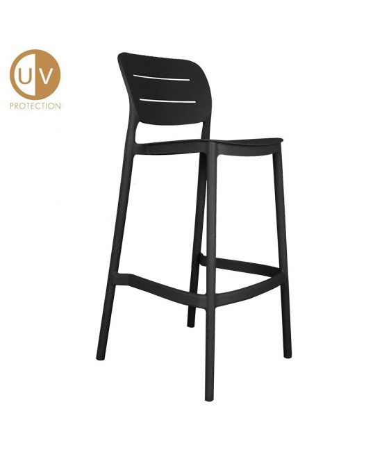 ZURICH ΣΚΑΜΠΩ BAR ΜΑΥΡΟ 50x48,5xH103,5cm