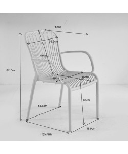 JAKARTA ΠΟΛΥΘΡΟΝΑ ΛΕΥΚΗ 61x65xH87cm