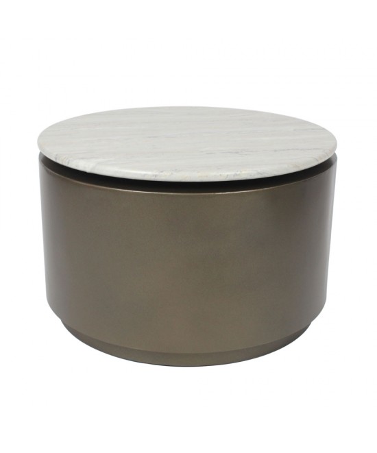 POMMA COFFEE TABLE TRAVERTINE BRONZE 60x60xH38cm POMMA COFFEE TABLE TRAVERTINE BRONZE 60x60xH38cm