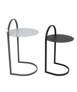 STECH SIDE TABLE SET 2ΤΕΜ ΛΕΥΚΟ ΜΑΥΡΟ ΓΚΡΙ ΜΑΥΡΟ 40x40xH68cm