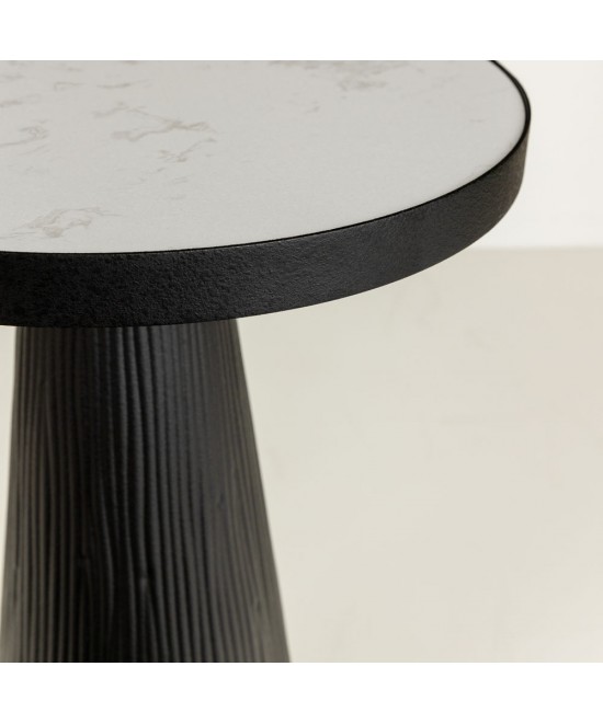 LAMP SIDE TABLE ΦΥΣΙΚΟ ΜΑΥΡΟ 41x41xH63,5cm