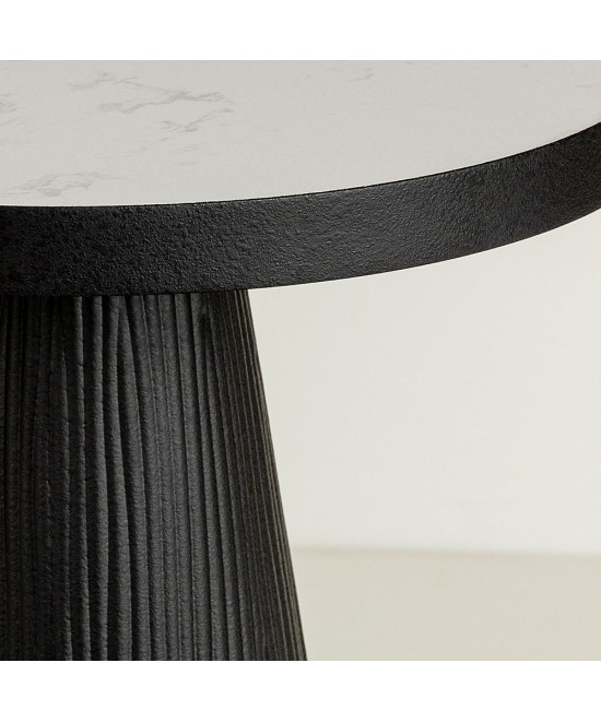 LAMP SIDE TABLE ΦΥΣΙΚΟ ΜΑΥΡΟ 41x41xH63,5cm