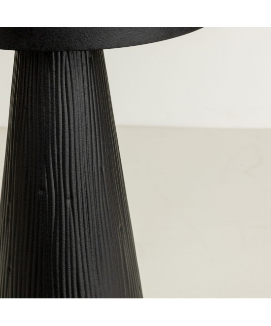 LAMP SIDE TABLE ΦΥΣΙΚΟ ΜΑΥΡΟ 36x36xH55cm