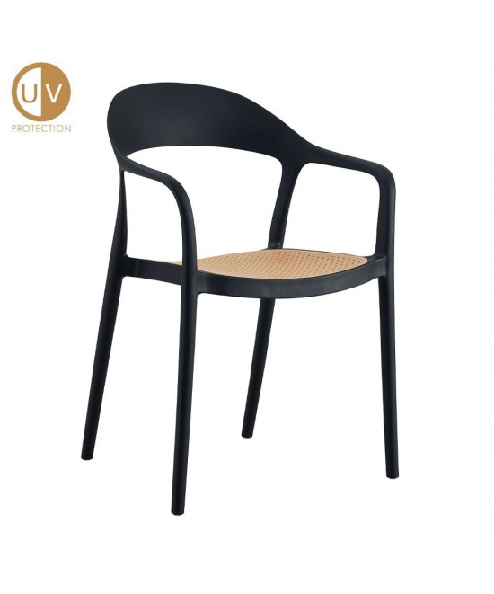 BISTROT ΠΟΛΥΘΡΟΝΑ ΜΑΥΡΟ ΦΥΣΙΚΟ 57x53xH81,5cm