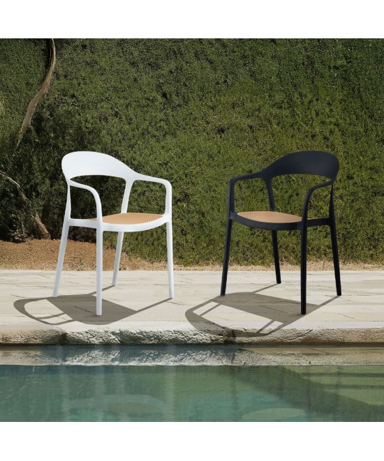 BISTROT ΠΟΛΥΘΡΟΝΑ ΜΑΥΡΟ ΦΥΣΙΚΟ 57x53xH81,5cm