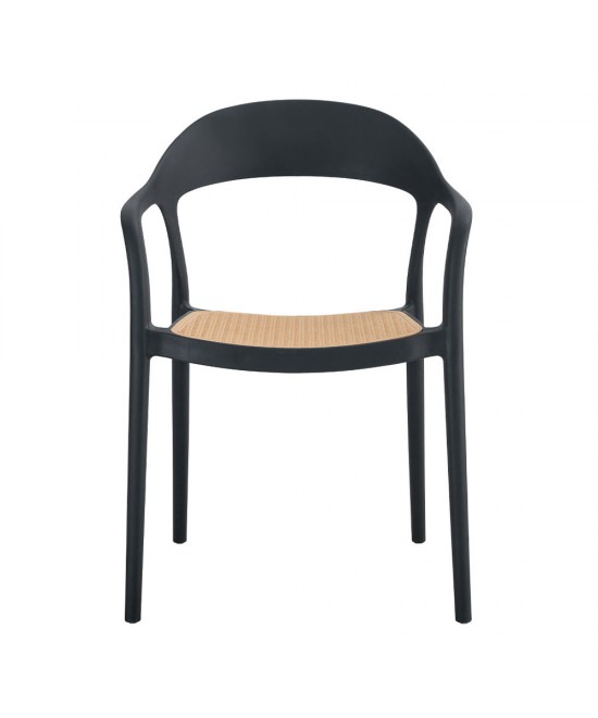 BISTROT ΠΟΛΥΘΡΟΝΑ ΜΑΥΡΟ ΦΥΣΙΚΟ 57x53xH81,5cm