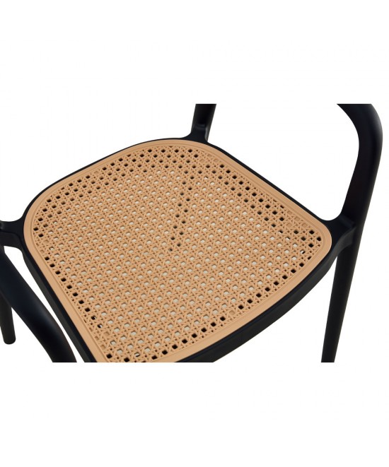 BISTROT ΠΟΛΥΘΡΟΝΑ ΜΑΥΡΟ ΦΥΣΙΚΟ 57x53xH81,5cm