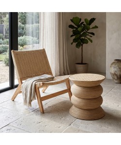 RIBBONS SIDE TABLE ΦΥΣΙΚΟ 59x59xH53cm